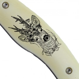 Fejesgörbe - Őzbak erdei virágokkal | Gitta Art