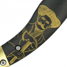 Fejesgörbe - Betyár Ébenfa Bicska – Minőségi AUS8-A Acélpenge, Állítható Nyitószemölcs, Ergonómikus Markolat