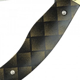 Fejesgörbe - Betyár Ébenfa Markolatú Bicska – Megújult Betyár Bicska, Minőségi AUS8-A Acélpenge, Állítható Nyitószemölccsel és Kényelmes Markolattal - Geometrikus minta pontokból