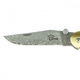 Fejesgörbe - Damaszk Csont Bicska – Prémium Minőségű Damaszkuszi Acél Penge, Csont Markolat, Állítható Nyitószemölccsel és Kényelmes Markolattal